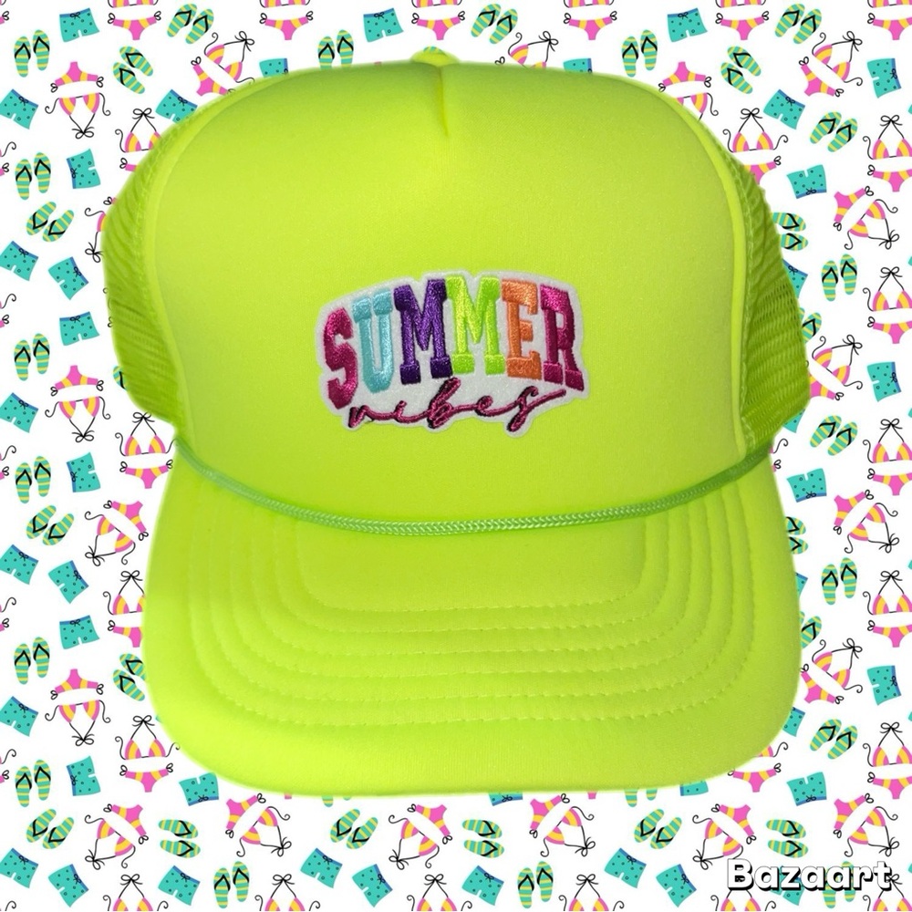 Summer Vibes Neon Yellow Hat